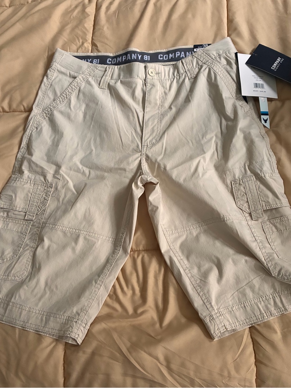 Source Unknown Light Beige Cargo Shorts with Side Pockets